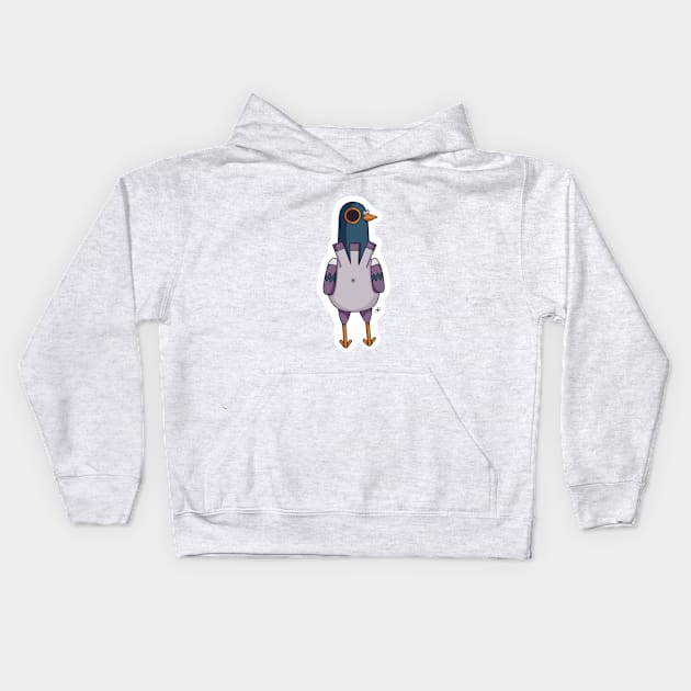 Pigeon Number One Kids Hoodie by EmpressIguana